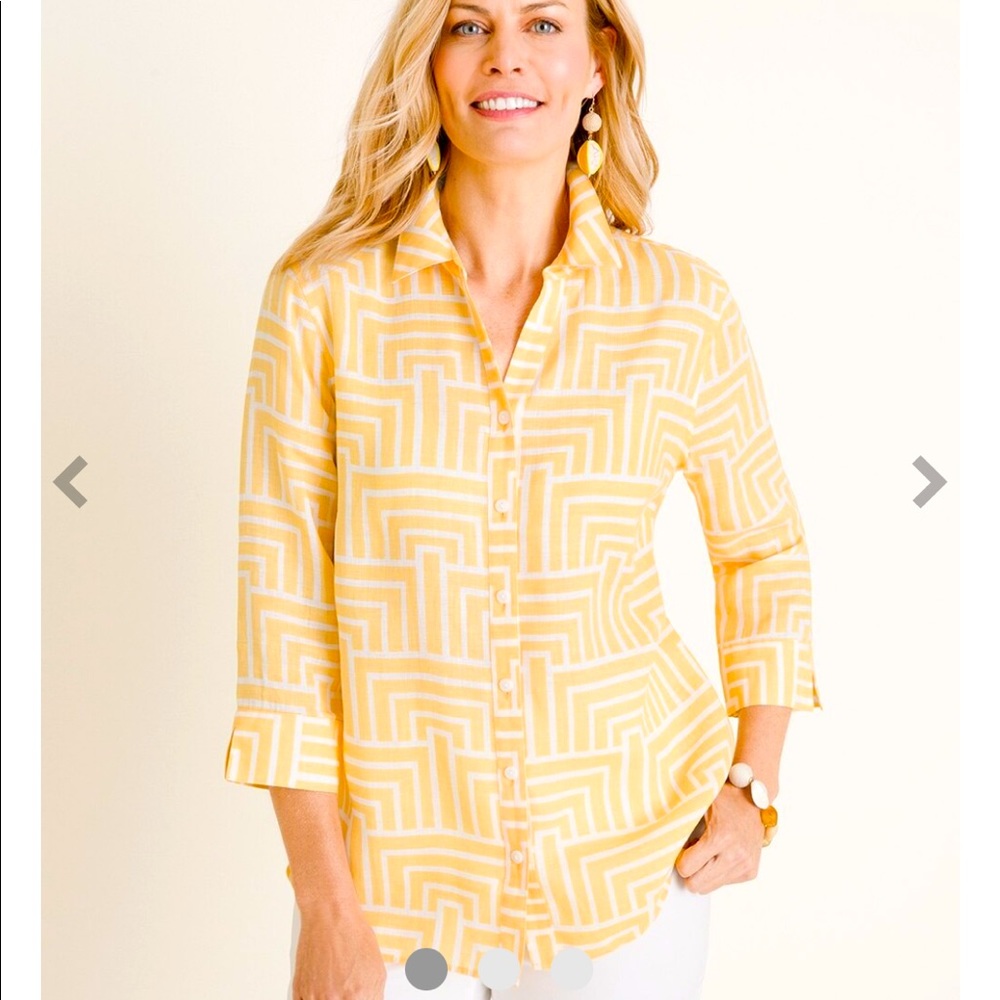 Chico’s Maize-Print Linen Shirt
